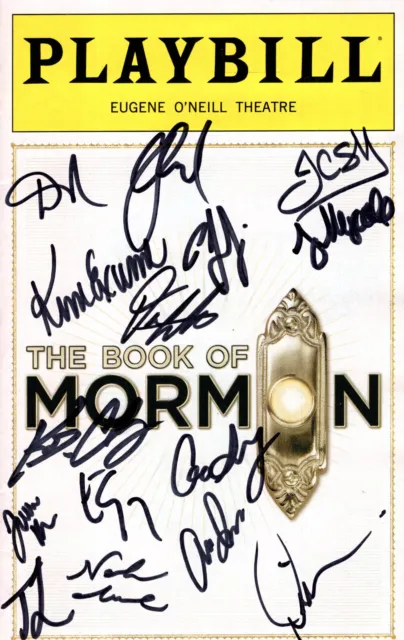 The Book Of Mormon Hand Signed Ny City Playbill+Coa    Signed On Cover 2024 Cast