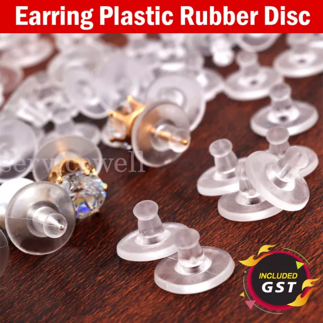 100-400x Rubber Earring Nuts Findings Earring Backs Clear Plastic Rubber Disc