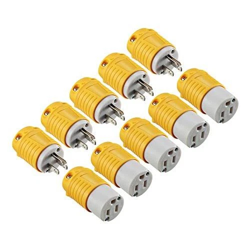 Extension Cord Ends Male and Female, 15 Amp 125 Volt Heavy Duty Replacement P...