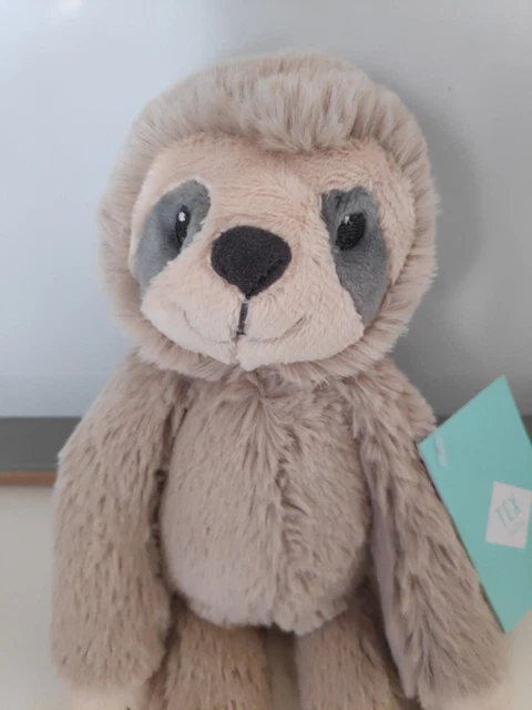 Doudou peluche singe paresseux beige TEX 22cm neuf + cadeau 2