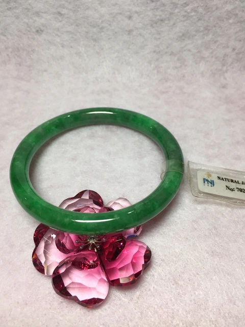 57.76mm- Certified 100% Natural Jadeite Jade Bangle - Emerald Green