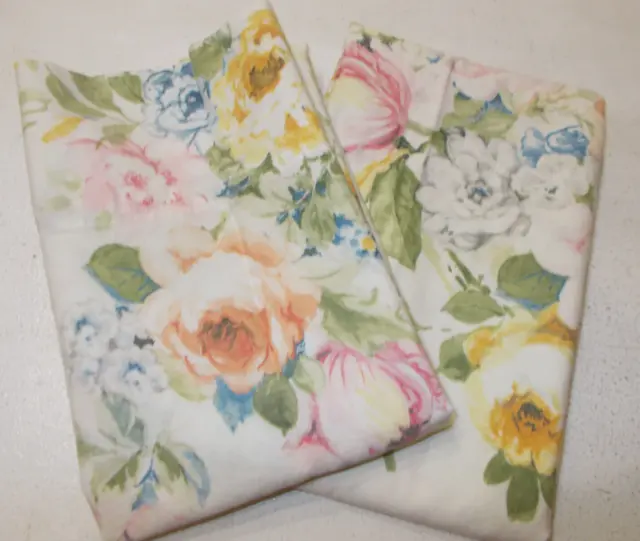 2 Rare Ralph Lauren Home Lake Floral Standard Pillowcases French Country Cottage