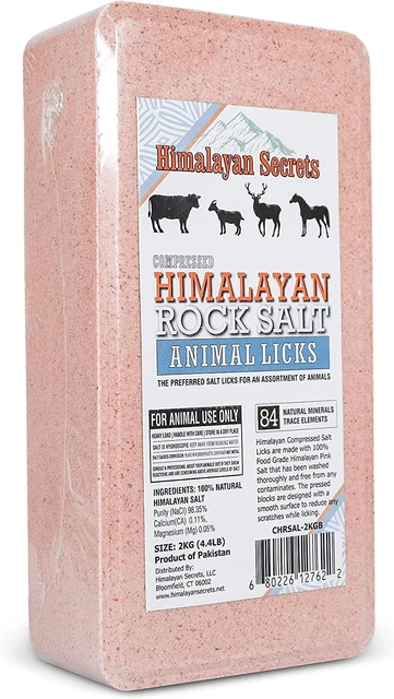 4.4LB (2KG) Compressed Pink Himalayan Salt Animal Lick Brick for Livestock and W