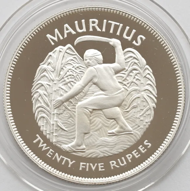 1977 Mauritius 25 Rupees Silver Jubilee Proof Silver Coin