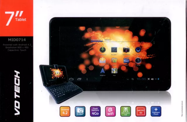 Tablette Tactile 7 Pouces Neuve Ultra Complete : Clavier Sacoche Applications "