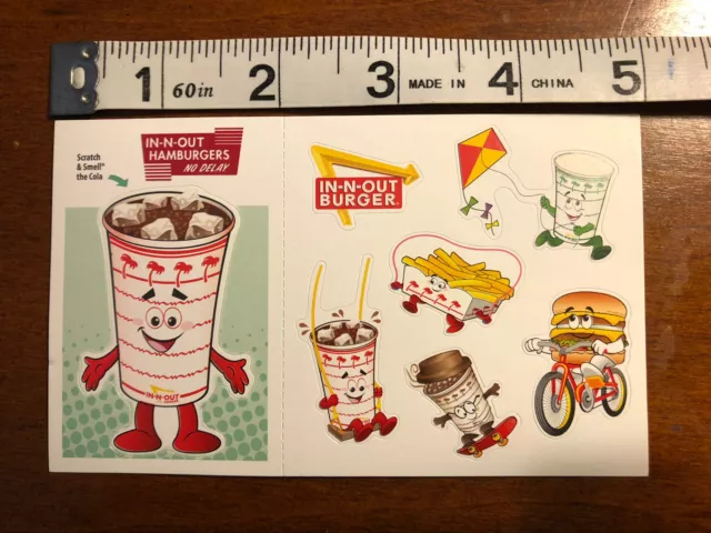 In N Out Souvenir Stickers, Scratch & Smell The Coke