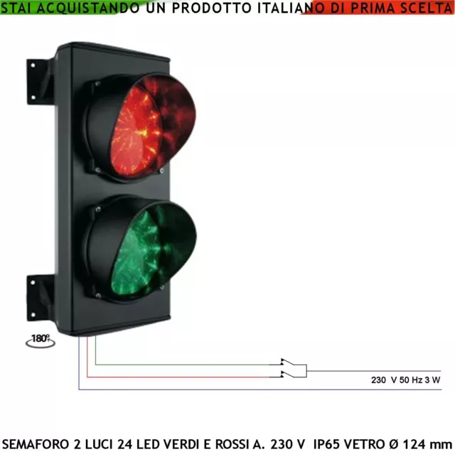 SEMAFORO LED 230 V Rosso-Verde Luci per Cancelli Porte Garage EUR 213,91 -  PicClick IT