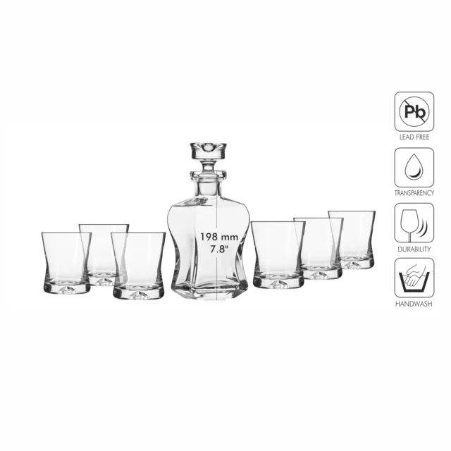 Krosno Signature Set Vasos de jarra y whisky brandy | 7 pcs | 500 ml | 290 ml 3