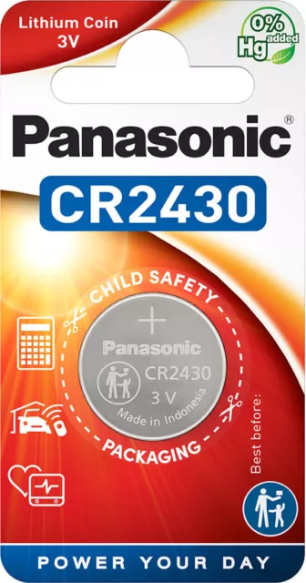 10x Panasonic 1 blister pile bouton au lithium CR2430 3 V