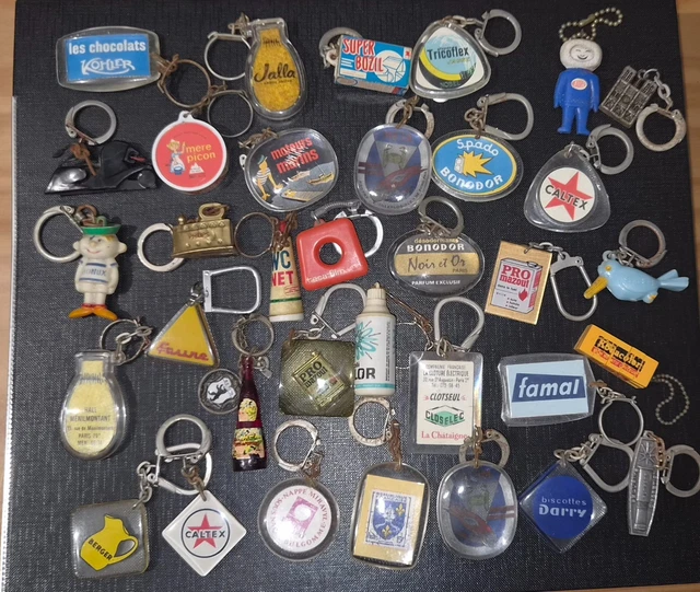Porte-clés Vintage Années 60/70 – Métal Et Plastique Orange – Fabrication Française – K076