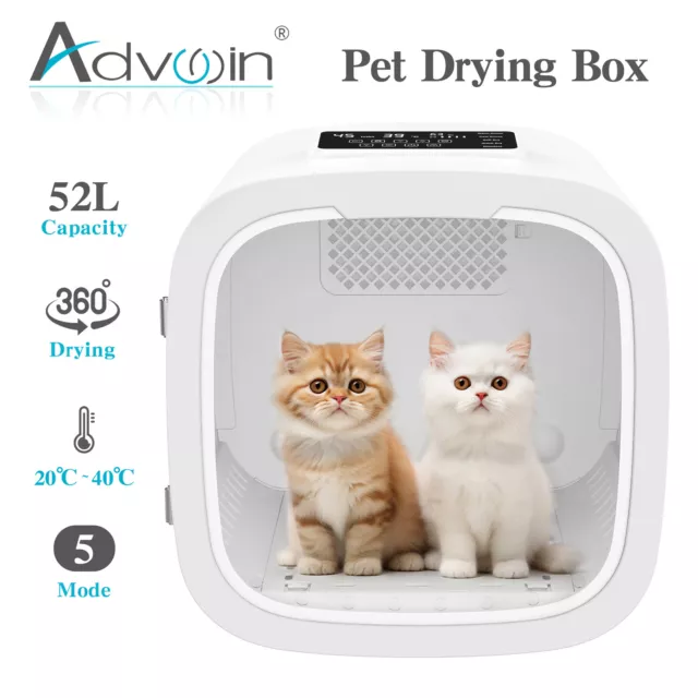 Advwin 52L Pet Drying Box Automatic Smart Cat Dog Hair Dryer Silent Disinfection