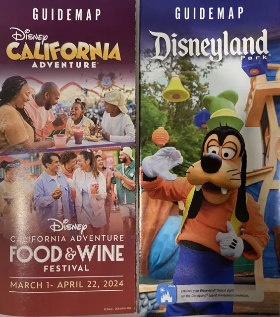 DISNEYLAND & DCA Park Guide Maps March 2024 Goofy Food & Wine Festival