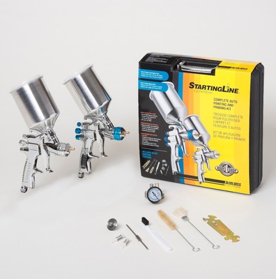 Devilbiss 802343 StartingLine HVLP 2-Gun Painting & Priming Kit 1.3 1.8 1.5