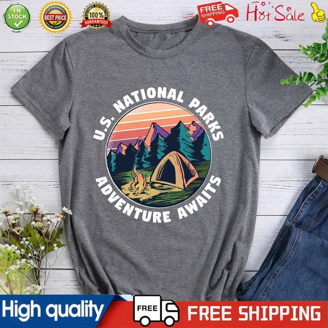 Adventure awaits us national park outdoor hiking T-Shirt Tee