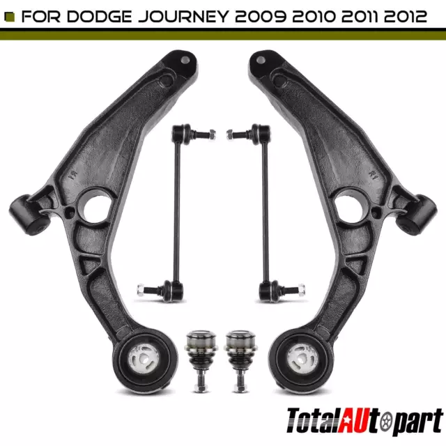 6x Control Arm & Ball Joint & Sway Bar Link for Dodge Journey 09-12 Front Lower