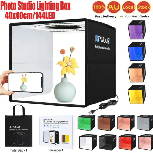 Photo Studio Light Room Photography LED Lighting Tent with 12 Color Backdrop Box