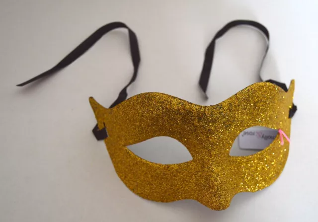 NEW Simple gold glitter Masquerade half face mask Eye Gothic halloween party UK