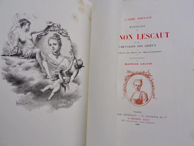 Manon Lescaut Par Prévost - Illustrations Maurice Leloir - Reliure Cuir 1898