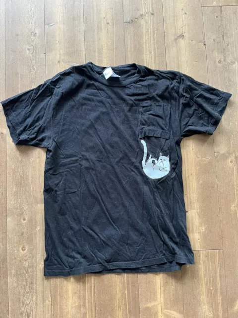 Rip N Dip Lord Nermal Pocket Black Cat T-Shirt M