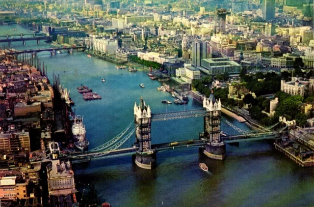 Aerial View Of Tower Bridge London England Postcard