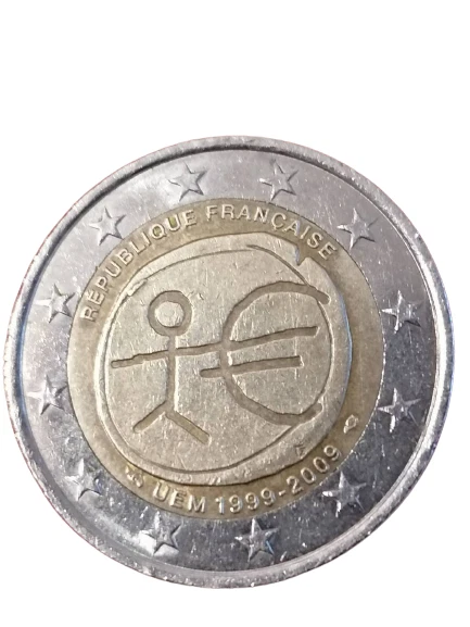 Pièce rare de 2 euros - Commémorative république française - UEM 1999 -2009