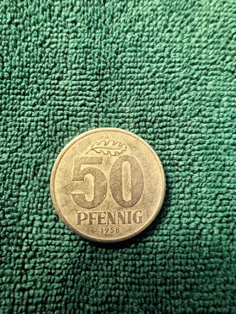 DDR Münze 50 Pfennig 1958 
