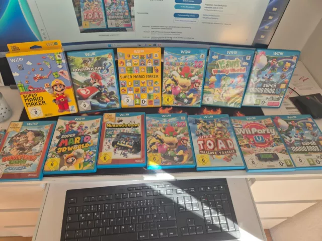 13x Wii U Spiele Sammlung - Mario 3D - Donkey Kong - Mario Kart + Mario Party