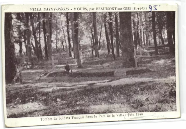 1 CPA Mours Villa Saint Regis par Beaumont sur Oise Tombes de Soldats Francaise