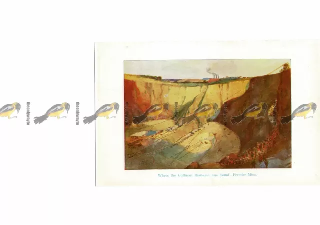 Cullinan Diamond found Premier Mine, South Africa, Book Illustration, 1929