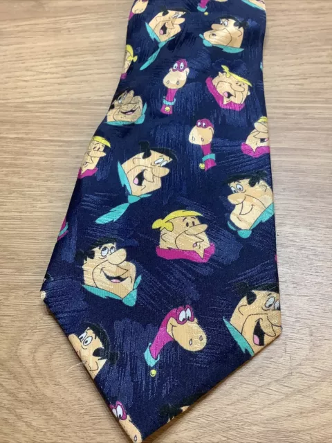 Hanna Barbara The Flintstones Tie Retro Cartoon Mens M & S Fred Barney Rubble 2