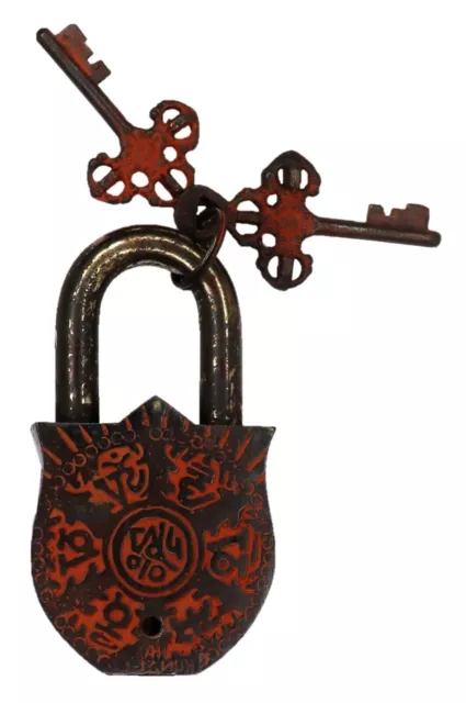 Dragon Engraved Vintage Style Door Lock Handmade Solid Brass Padlock Home Décor 2