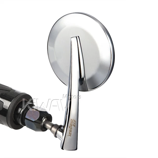 BAR END MIRROR LEFT SIDE round 2.5" chrome for Royal Enfield