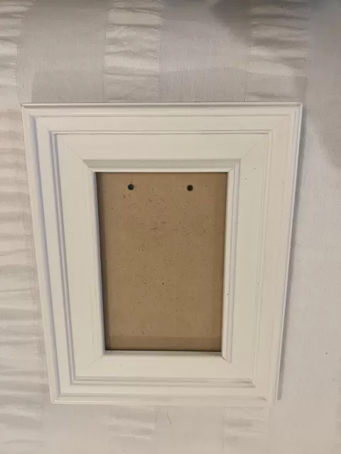 White Picture Frame, Small Desktop, frame size 9 x 7 holds 3.5x5 photo