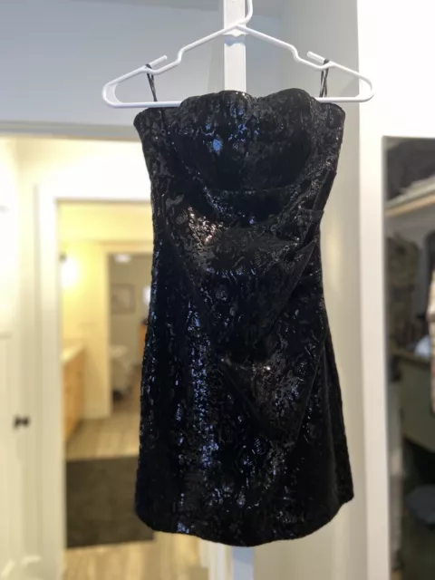 ZARA Black Sequin Mini Dress Stunning Sleeveless Cocktail Sexy size M