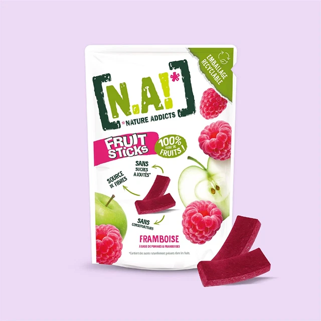 N.A! Nature Addicts - Sachet de Fruit Sticks Framboise 40g - 100% Issu de...