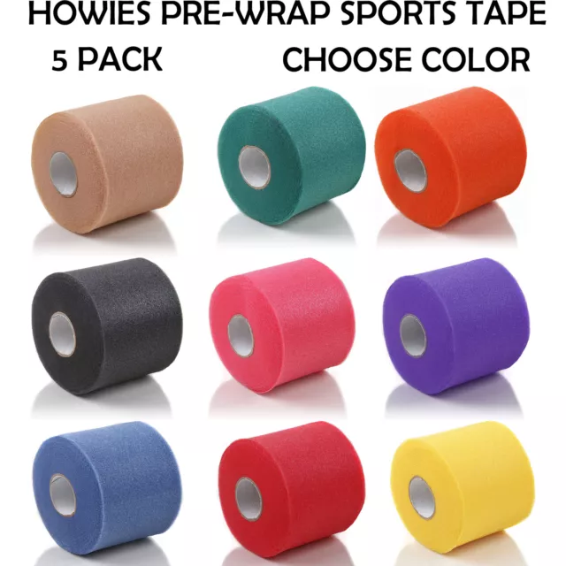 Howies Hockey Athletic Pro Grade Sports Pre-Wrap Tape - 5 Rolls - Choose Color