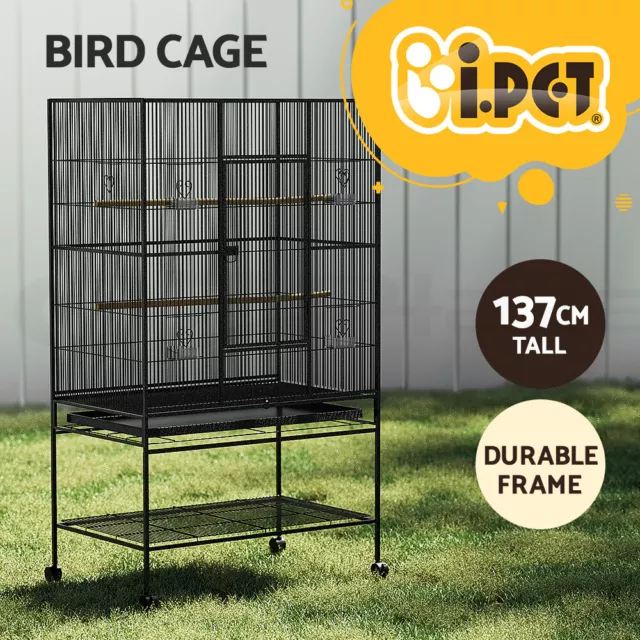 i.Pet Bird Cage Large Aviary Parrot Pet Cages Stand Alone Budgie Wheels 137CM