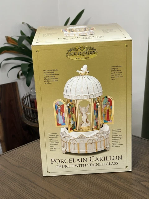 GOLD LABEL COLLECTION Porcelain Carillon Church Stained Glass
