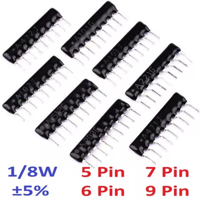 1/8W DIP Array Netzwerk Widerstand 5 6 7 9 Pins ±5% Bereich (100Ω Bis 100KΩ)