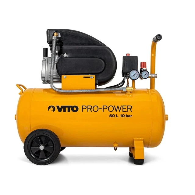 Compresseur d'air 50L Silencieux 10 bar VITO 145 PSI 2.5 CV  Débit 206 L/min
