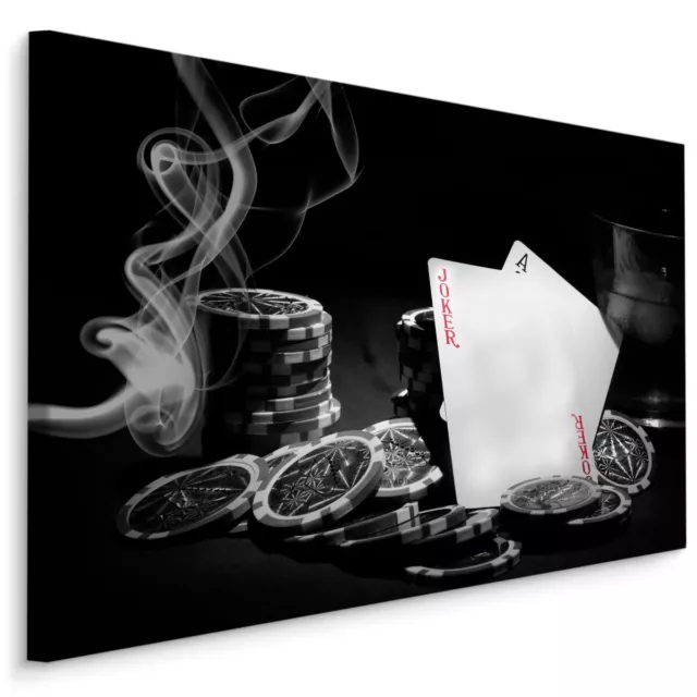 CANVAS Leinwand Bilder XXL Wandbilder Kunstdruck Pokerset Smoke Chips 4380