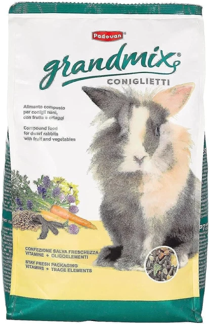 Padovan Grandmix 3 Kg Alimento Completo per conigli con frutta e ortaggi