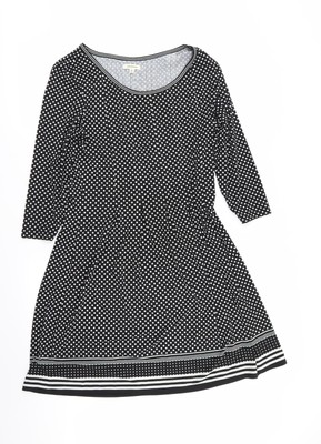 Max Studio Womens Multicoloured Polka Dot Polyester Fit & Flare  Size XL  Crew N