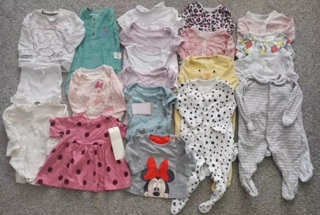 Riesiges Baby Mädchen Kleidung Konvolut Alter 3-6 Monate M&S Sommer Babygrow Weste Kleid Sehr guter Zustand
