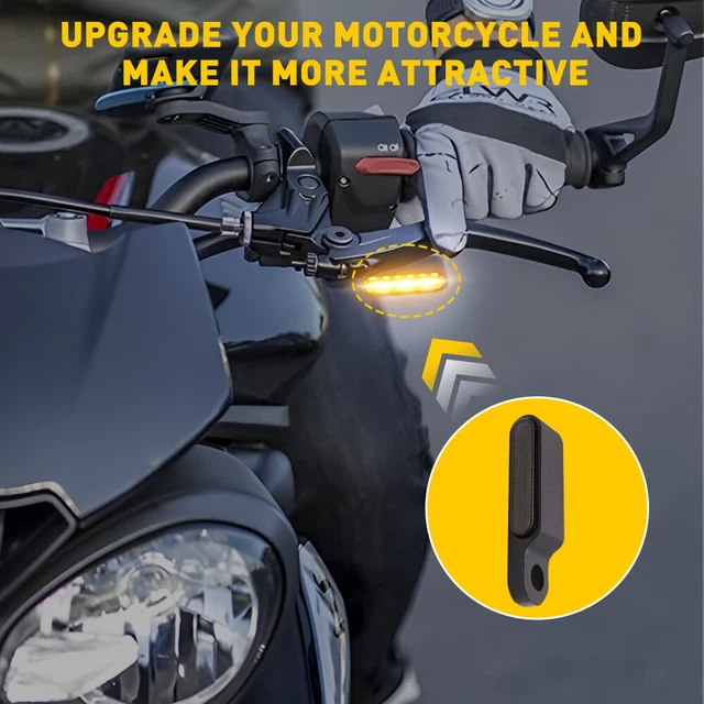 Motorcycle Turn Signals Handlebar Light Blinker Amber White For Suzuki Honda