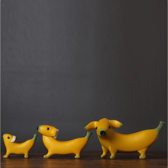EASY USE GARDEN Ornament Gnomes Sculpture Banana Dog Statue Resin
