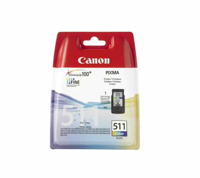 Genuine Canon PGI-510 / CL-511 Black & Colour Ink Cartridges, 510 511 PIXMA