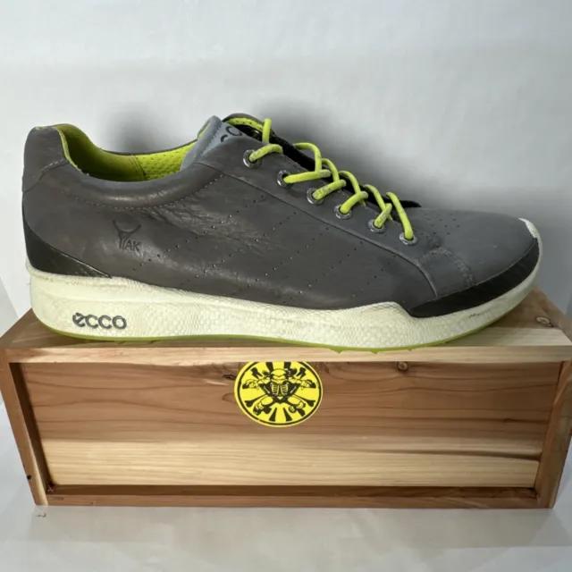 Ecco Biom Yak Leather Golf Walking Shoes Gray Men’s Size 42 EUR 8-8.5 US