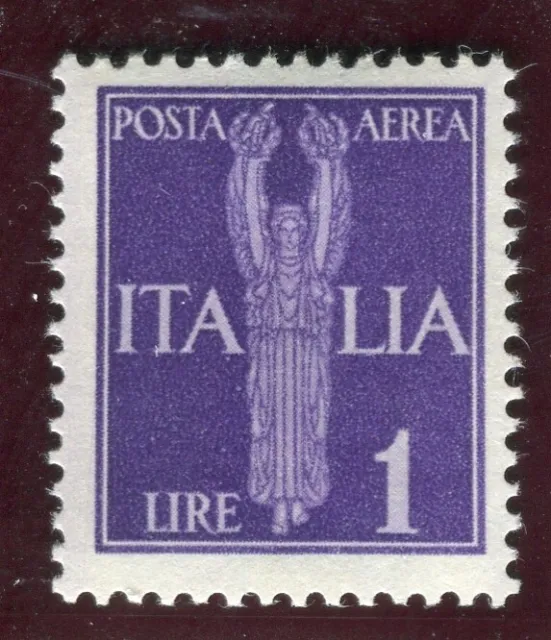 ITALY; 1930 early AIRMAIL issue fine Mint hinged 1L. value
