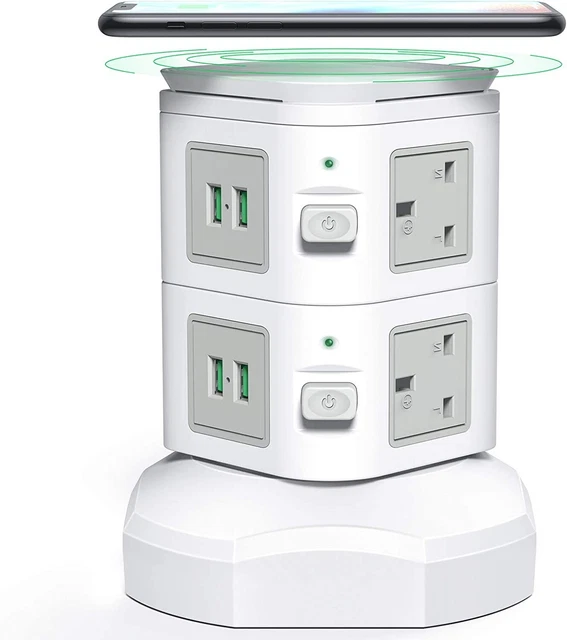 Torre di estensione spina, cavo di estensione protetto da sovratensioni bedee con 4 slot USB e